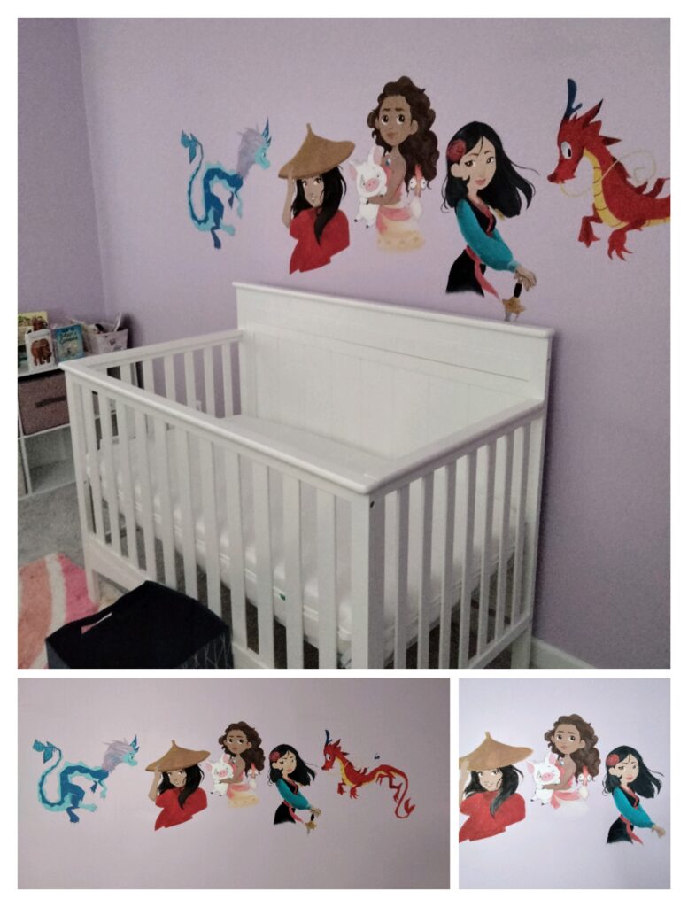 Disney princess mural for baby room